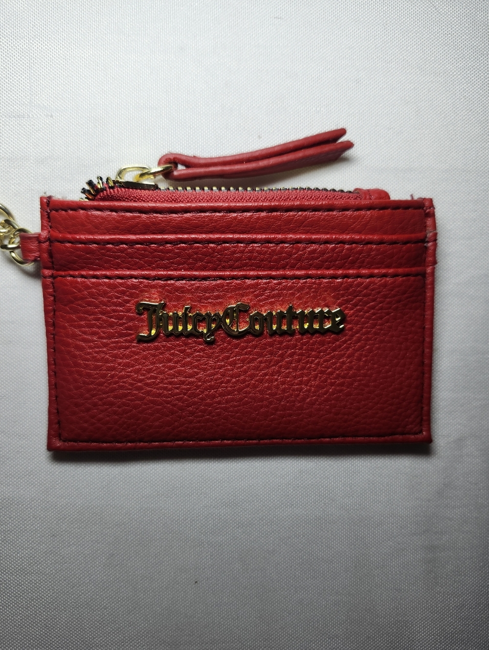 Juicy Couture Red Leather Zip Coquette Wristlet - Picture 3 of 7